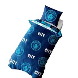 Manchester City FC Crest Reversible Duvet Set in Mid Navy - Size: Double - thumbnail 4