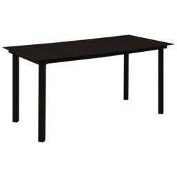 Berkfield Home Garden Dining Table Black 150x80x74 cm Steel & Glass - Size: 150 x 80 x 74 cm