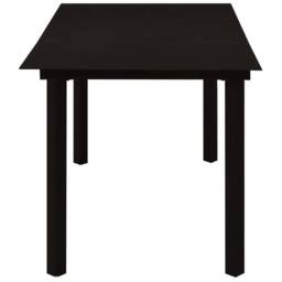 Berkfield Home Garden Dining Table Black 150x80x74 cm Steel & Glass - Size: 150 x 80 x 74 cm - thumbnail 3