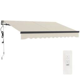 OUTSUNNY 3 x 2.5m Electric Retractable Awning w/ Aluminium Frame in Beige - thumbnail 2