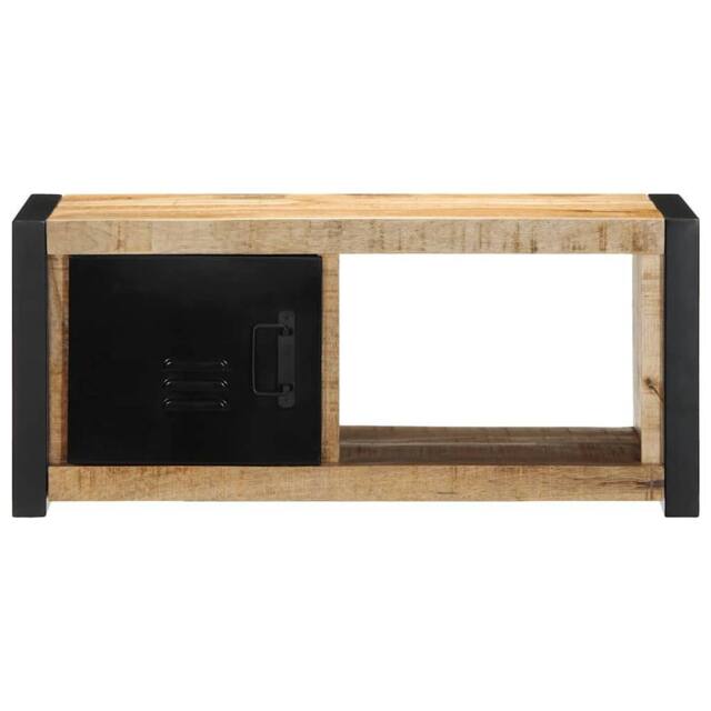 Berkfield Home TV Cabinet 80x30x35 cm Solid Rough Wood Mango in Brown - Size: 80 x 30 x 35 cm - image 1