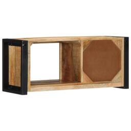 Berkfield Home TV Cabinet 80x30x35 cm Solid Rough Wood Mango in Brown - Size: 80 x 30 x 35 cm - thumbnail 5