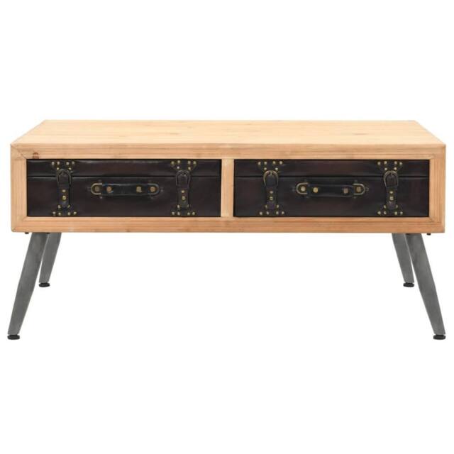 Berkfield Home Coffee Table Solid Fir Wood 115x55x50 cm in Brown - Size: 115 x 55 x 50 cm - image 1