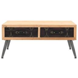 Berkfield Home Coffee Table Solid Fir Wood 115x55x50 cm in Brown - Size: 115 x 55 x 50 cm - thumbnail 1