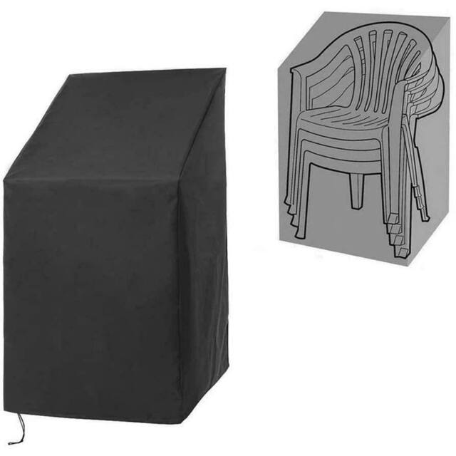 Nordara Heavy Duty 600D Oxford Waterproof Stacking Chair Cover in Black - Size: 110 cm x 35 cm - image 1