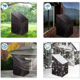 Nordara Heavy Duty 600D Oxford Waterproof Stacking Chair Cover in Black - Size: 110 cm x 35 cm - thumbnail 5