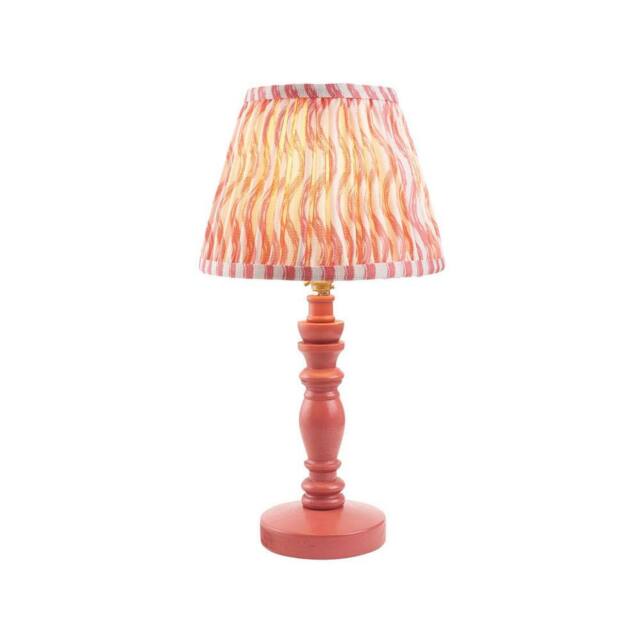 Netlighting Bibury Pink Table Lamp Pink Fabric Ripple Shade 20cm B22 - image 1
