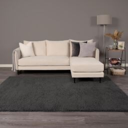 OHS Fluffy Teddy Rug Soft Floor Carpet Non Slip Area Mat in Charcoal - Size: 120 cm x 170 cm - thumbnail 2