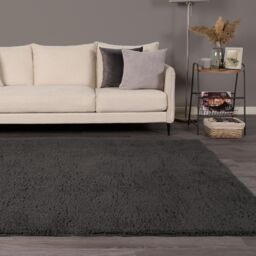 OHS Fluffy Teddy Rug Soft Floor Carpet Non Slip Area Mat in Charcoal - Size: 120 cm x 170 cm - thumbnail 1