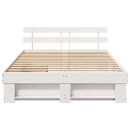 Berkfield Home with Drawer with Headboard with Storage White 150 x 200 cm Solid pine wood - thumbnail 8