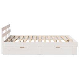 Berkfield Home with Drawer with Headboard with Storage White 150 x 200 cm Solid pine wood - thumbnail 9
