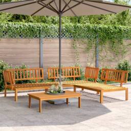 Berkfield Home Beautiful 4 Piece Garden Pallet Sofa Set Solid Wood Acacia in Brown - thumbnail 2
