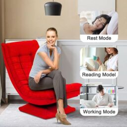 Hygrad Built to Survive Swivel Armchair Chair, 5-Fold Adjustable Lazy High Lounge, Folding Swing Chair 360-Degree Rotatable w/ Adjustable Backrest - thumbnail 7