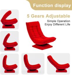 Hygrad Built to Survive Swivel Armchair Chair, 5-Fold Adjustable Lazy High Lounge, Folding Swing Chair 360-Degree Rotatable w/ Adjustable Backrest - thumbnail 9
