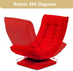 Hygrad Built to Survive Swivel Armchair Chair, 5-Fold Adjustable Lazy High Lounge, Folding Swing Chair 360-Degree Rotatable w/ Adjustable Backrest - thumbnail 8