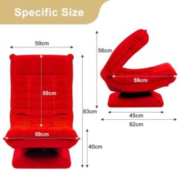 Hygrad Built to Survive Swivel Armchair Chair, 5-Fold Adjustable Lazy High Lounge, Folding Swing Chair 360-Degree Rotatable w/ Adjustable Backrest - thumbnail 3