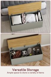 Home Discount Vida Designs Arlington Storage Ottoman Contemporary Bedroom Furniture in Grey - thumbnail 5