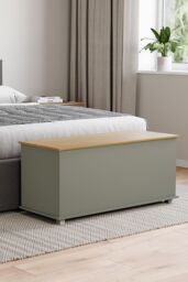 Home Discount Vida Designs Arlington Storage Ottoman Contemporary Bedroom Furniture in Grey - thumbnail 2