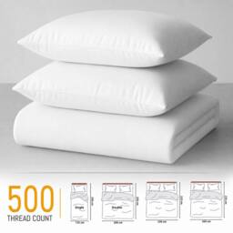 Pamposh 500 Thread Count Egyptian Cotton Sateen Duvet Cover Sets in White - Size: Double - thumbnail 7