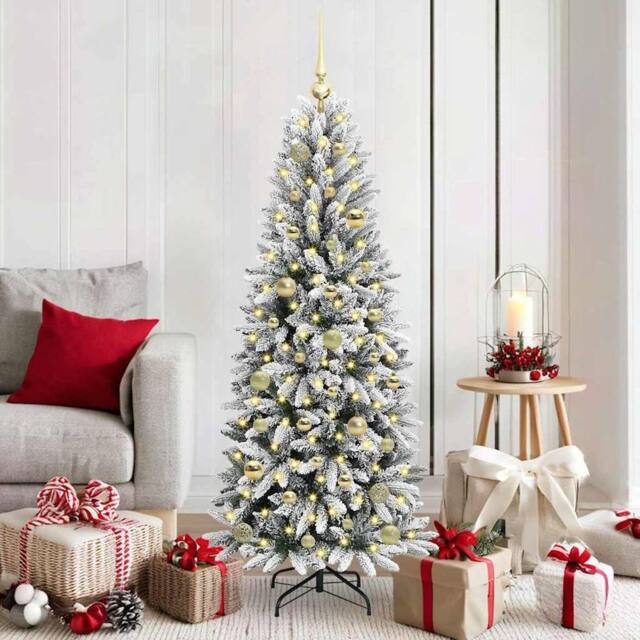 Berkfield Home Artificial Christmas Tree with 150 LEDs White 63 x 63 x 150 cm - image 1