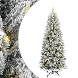 Berkfield Home Artificial Christmas Tree with 150 LEDs White 63 x 63 x 150 cm - thumbnail 2