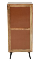 Orsina Five Drawer Mango Wood Chest, Contemporary Storage Cabinet With Black Iron Legs, Tallboy Chest Of Drawers in Natural - thumbnail 2