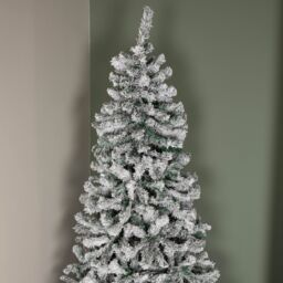 Samuel Alexander 8ft (2.4m) Snow Flocked Artificial Christmas Tree with Green Metal Stand & 1017 Tips - thumbnail 4