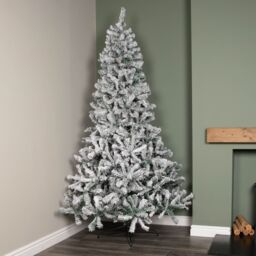 Samuel Alexander 8ft (2.4m) Snow Flocked Artificial Christmas Tree with Green Metal Stand & 1017 Tips - thumbnail 1