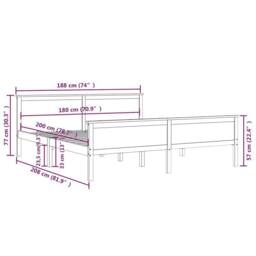 Berkfield Home Bed Frame Solid Wood Pine 180x200 cm Super King in Brown - thumbnail 7