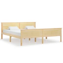 Berkfield Home Bed Frame Solid Wood Pine 180x200 cm Super King in Brown - thumbnail 1