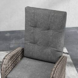 Wyld Haus Elcoto 2 Seater Reclining Rattan Chaise Lounge Set Brown Wicker Grey - thumbnail 9