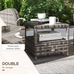 Wyld Haus Elcoto 2 Seater Reclining Rattan Chaise Lounge Set Brown Wicker Grey - thumbnail 6