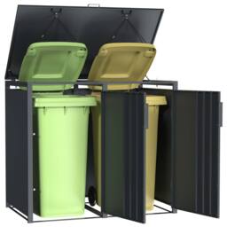 Phoenix Safe Company Phoenix Outdoor Double Wheelie Bin Store for 2 x 240L Bins, Soft Close Metal Storage, Anthracite GB2200AA - Size: 800mm - thumbnail 6