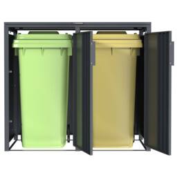 Phoenix Safe Company Phoenix Outdoor Double Wheelie Bin Store for 2 x 240L Bins, Soft Close Metal Storage, Anthracite GB2200AA - Size: 800mm - thumbnail 7