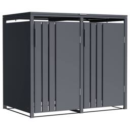 Phoenix Safe Company Phoenix Outdoor Double Wheelie Bin Store for 2 x 240L Bins, Soft Close Metal Storage, Anthracite GB2200AA - Size: 800mm