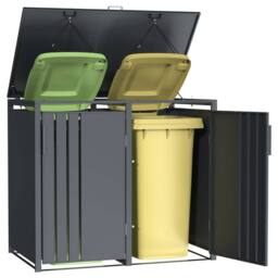 Phoenix Safe Company Phoenix Outdoor Double Wheelie Bin Store for 2 x 240L Bins, Soft Close Metal Storage, Anthracite GB2200AA - Size: 800mm - thumbnail 5