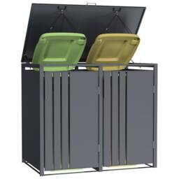 Phoenix Safe Company Phoenix Outdoor Double Wheelie Bin Store for 2 x 240L Bins, Soft Close Metal Storage, Anthracite GB2200AA - Size: 800mm - thumbnail 4