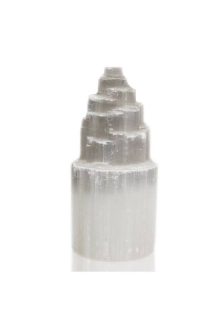KDMD Natural Selenite Tower Lamp - Cleansing, Healing & Peaceful Light in Off-White - image 1