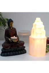 KDMD Natural Selenite Tower Lamp - Cleansing, Healing & Peaceful Light in Off-White - thumbnail 2