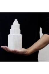 KDMD Natural Selenite Tower Lamp - Cleansing, Healing & Peaceful Light in Off-White - thumbnail 4
