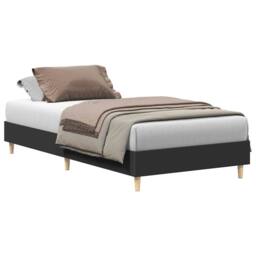 Berkfield Home Bed Frame No Mattress Black 90x200 cm Engineered Wood - thumbnail 1