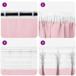 Berkfield Home Bright Curtains with Curtains 2 pcs Baby pink 245 x 140 cm Polyester - thumbnail 7