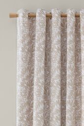 Catherine Lansfield 'Sorrel Leaf' Fully Reversible Eyelet Curtains in Natural - Size: 168 cm width x 229 cm drop - thumbnail 4