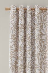 Catherine Lansfield 'Sorrel Leaf' Fully Reversible Eyelet Curtains in Natural - Size: 168 cm width x 229 cm drop - thumbnail 3