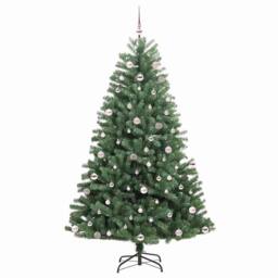 Berkfield Home Artificial Hinged Christmas Tree Green 240 cm PVC & Metal - thumbnail 4