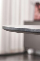 Life Interiors 90 CM Round 'Dorchester' Lux Dining Table Marble finish Gold Tips in Grey - thumbnail 3