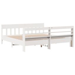 Berkfield Home Bed Frame without Mattress White 180x200 cm Super King Solid Wood Pine - thumbnail 6