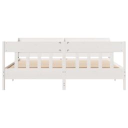 Berkfield Home Bed Frame without Mattress White 180x200 cm Super King Solid Wood Pine - thumbnail 4