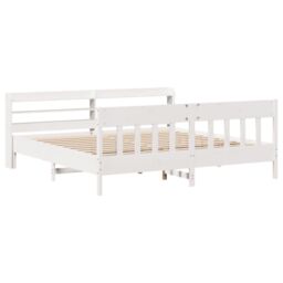 Berkfield Home Bed Frame without Mattress White 180x200 cm Super King Solid Wood Pine - thumbnail 3