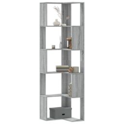 Berkfield Home Corner Bookcase 5-Tier Grey Sonoma 50x50x179 cm Engineered Wood - Size: 50 x 50 x 179 cm - thumbnail 1